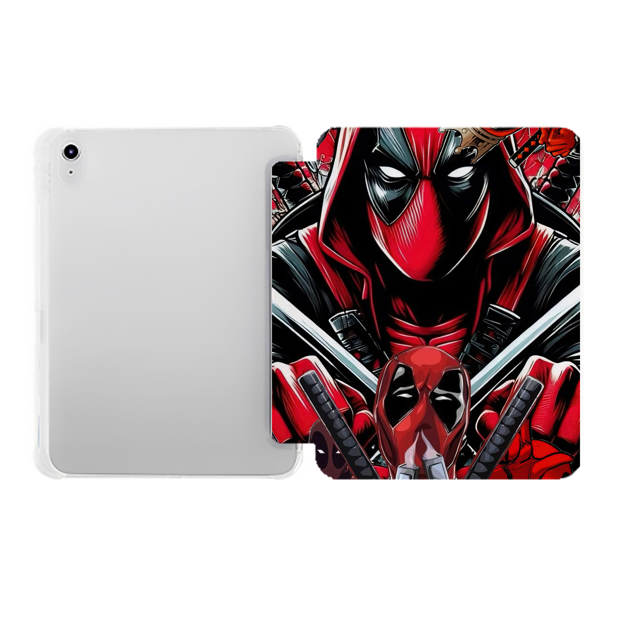 （画像用） Deadpool デッドプール IPad ケース ペン収納付き 三つ折りスタンド PUレザー×シリコン 対応機種9.5/10.5/10.9インチ